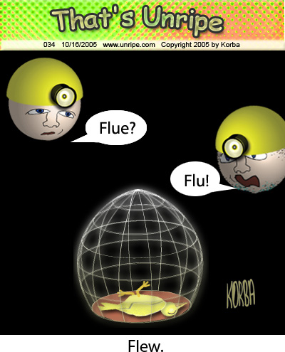 cartoon 34, flue, flu, flew